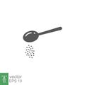 Spoon sugar powder icon. Baking and cooking Ingredients. Pouring, pour