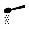 Spoon with sugar, salt, flour or other ingredient icon, vector. Royalty Free Stock Photo