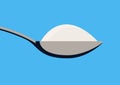 Spoon with sugar salt icon. Teaspoon side view powder for tea or coffee Royalty Free Stock Photo