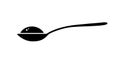 Spoon with sugar salt icon. Teaspoon side view powder for tea or coffee