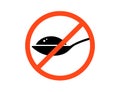 Spoon sugar stop logo vector icon. Powder sugar spoon prohibited symbol isolated sign. Royalty Free Stock Photo