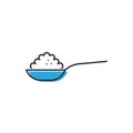 Spoon with sugar vector icon symbol isolated on white background Royalty Free Stock Photo