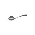 Spoon with sugar vector icon symbol isolated on white background Royalty Free Stock Photo