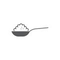 Spoon with sugar vector icon symbol isolated on white background Royalty Free Stock Photo