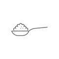 Spoon with sugar vector icon symbol isolated on white background Royalty Free Stock Photo