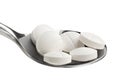 Spoon with tablets Royalty Free Stock Photo