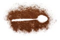 Spoon trace in ground coffee Royalty Free Stock Photo