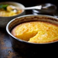Spoonbread: Soft Cornmeal Pudding, Perfect as a Side Dish Royalty Free Stock Photo