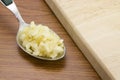 Spoonful of chopped garlic