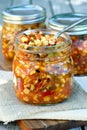 Spoonful of Corn Salsa Royalty Free Stock Photo
