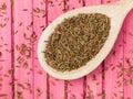 Spoonful of Dried Cumin Seeds Spice