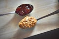 spoonful of peanut butter and jelly Royalty Free Stock Photo