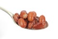 Spoonful of pink beans Royalty Free Stock Photo