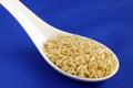 A spoonful of uncooked brown rice