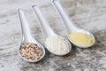 Spoons with grains Royalty Free Stock Photo