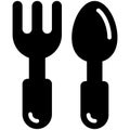 spoons vector glyph icon. Modern glyph symbols. Collection of traditional elements