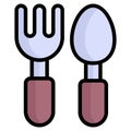 spoons vector outline colored icon. Modern colored outline symbols. Collection of traditional elements