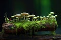 spore dispersal captured in slow-motion on mossy log