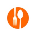 Spork Negative Spoon Fork Restaurant Circle Icon