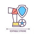 Sport accident insurance RGB color icon
