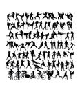 Sport Activity Silhouettes, martial art, football, gym fitness and cycling