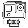 Sport action camera icon, outline style Royalty Free Stock Photo