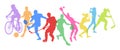 Sport Active Fitness Sports Silhouette People Set Royalty Free Stock Photo