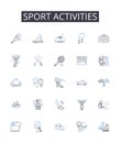 Sport activities line icons collection. Exercise routines, Leisure pursuits, Recreational pastimes, Athletic endeavors