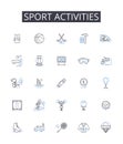 Sport activities line icons collection. Authority, Control, Dominance, Hierarchy, Command, Submission, Obedience vector