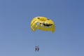 Sport activity Parasailing with smile in sky photo Royalty Free Stock Photo