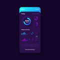 Sport activity tracker app smartphone interface vector template Royalty Free Stock Photo