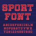 Sport alphabet vector font
