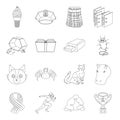 Sport, animal, education and other web icon in outline style.technology, medicine, cooking icons in set collection.