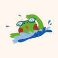 Sport animal frog cartoon elements vector Royalty Free Stock Photo