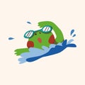 Sport animal frog cartoon elements vector