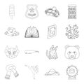 Sport, animal, medicine and other web icon in outline style.library, education, security icons in set collection.