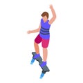 Sport aquatic flyboard icon isometric vector. Air action