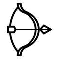 Sport archery bow icon outline vector. Archer arrow Royalty Free Stock Photo