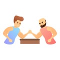 Sport arm wrestling icon, cartoon style Royalty Free Stock Photo