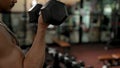 Sport Athlete man Lifting dumbbells Ready Workout in Fitness gym Healthy Lifestyle Royalty Free Stock Photo