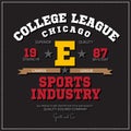 Sport athletic champions college league Chicago logo emblem. Vector Graphics and typography t-shirt design for apparel.