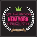 Sport athletic New york champions college football logo emblem.