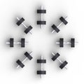 Sport background with black dumbells over simple background. Royalty Free Stock Photo