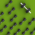 Sport background with black dumbells over simple background. Royalty Free Stock Photo