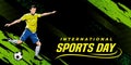 Football Sport Background Vector. International Sports Day Banner Background