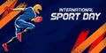 Sport Background Vector. International Sports Day Banner Background