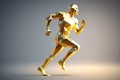 Sport backgrounds. Concept of a low poly running man. 3d render of the geometric runner Generative AI Royalty Free Stock Photo