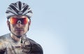 Sport backgrounds. Heroic Cyclist portrait.