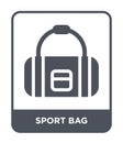 sport bag icon in trendy design style. sport bag icon isolated on white background. sport bag vector icon simple and modern flat Royalty Free Stock Photo