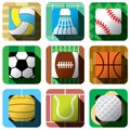 Sport and ball icon design set